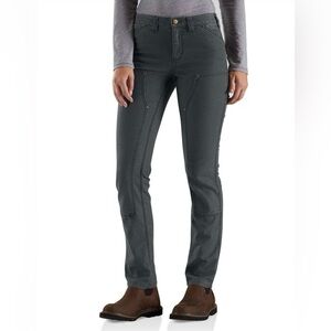 Carhartt Women’s Slim Straight 1889 Dungaree gray pant, size 6 short